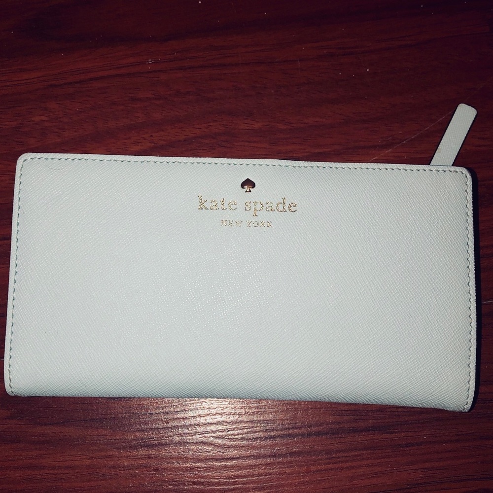 Kate Spade New York light blue leather wallet